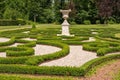 Beautifully designed park with green grass in the sunlight