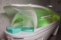 Introducing the Modern Hydrotherapy Spa Pod, designed with Relaxing LED Lights for tranquility Royalty Free Stock Photo