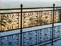 Beautifully designed steel balcony railings at the viewpoint . Royalty Free Stock Photo