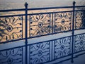 Beautifully designed steel balcony railings at the viewpoint. vintage style Royalty Free Stock Photo