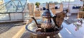 Beautifully designed teapot for a traditional drink in Morocco