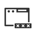 Website password lock icon. vector graphics