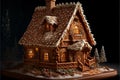 Beautifully detailed gingerbread house with icing