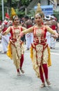 Beautifully dressed female dancers at Kandy in Sri Lanka.