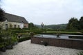 Beautifully formal garden with view over the hills.