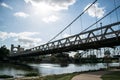 Sun shining down on historic Waco Suspension bridge