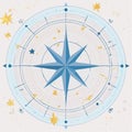 Celestial Navigation Compass with Stars Royalty Free Stock Photo
