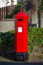 Victorian post box painted bright red Royalty Free Stock Photo