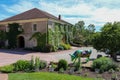 The beautifully landscaped front entrance of the Wollersheim Winery in Pairie du Sac, Wisconsin. Royalty Free Stock Photo