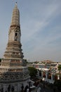 Beautifully painted white tower of the Buddhist temple Wat Arun in Bangkok
