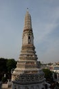 Beautifully painted white tower of the Buddhist temple Wat Arun in Bangkok