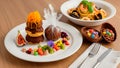 Gourmet Dessert Platter with Chocolate Delights and Fresh Fruit Royalty Free Stock Photo