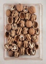 Beautifully presented walnuts on old book pages