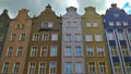 Beautifully reconstructed traditional hanseatic city center houses with colorful facades
