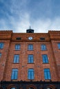 Beautifully renovated facade of an old textile factory Royalty Free Stock Photo