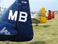 Beautifully restored classic North American AT-6 Texans. Royalty Free Stock Photo