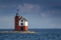 Beautifully painted Historic Round Island Lighthouse Mackinac Island Michigan