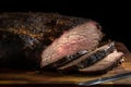 Beautifully roasted joint of meat that appears perfectly cooked, juicy, and browned.