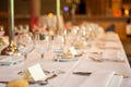 A beautifully set table at a formal event, elegantly prepared with sophistication and luxury Royalty Free Stock Photo