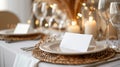 Elegant Place Setting With Place Cards and Wine Glasses Royalty Free Stock Photo