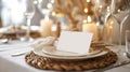 Elegant Place Setting With Place Card on Plate Royalty Free Stock Photo