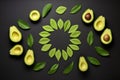 Beautifully sliced avocadoes. Generative AI