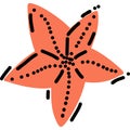 This is a beautifully stylized orange flower that features dotted details all around it Royalty Free Stock Photo