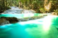 A beautifully tranquil image of waterfall National Park