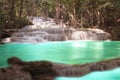 A beautifully tranquil image of waterfall National Park