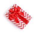 Beautifully wrapped gift box on white background Royalty Free Stock Photo