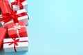 Beautifully wrapped gift boxes Royalty Free Stock Photo