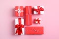 Beautifully wrapped gift boxes Royalty Free Stock Photo