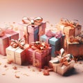 beautifully wrapped gift boxes Royalty Free Stock Photo