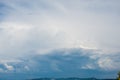 Beautifuly clear blue sky with layers of white clouds flying by Royalty Free Stock Photo