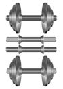 Isolated dumbell gym weights vector design