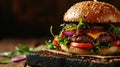 beautuful burger background with copy space