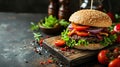 beautuful burger background with copy space