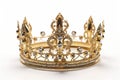 Beautuful shiny crown with medieval ornament and jeewelry. Ancient king or quenn crown. Generated AI.