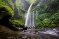 Beautuful waterfall near Rinjani, Senaru, Lombok, Indonesia Royalty Free Stock Photo