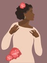 beauty african woman postcard