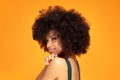 Beauty afro woman with glamour makeup Royalty Free Stock Photo