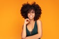 Beauty afro woman with glamour makeup Royalty Free Stock Photo