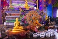 Beauty ancient buddha and antique ubosot of Wat Klang Khlong Wattanaram temple for thai people travel visit respect praying