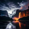 Wings of Splendor: Angel Falls, Venezuela, at Sunset Royalty Free Stock Photo