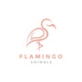 Beauty animal bird minimal flamingo logo design vector graphic symbol icon sign illustration creative idea