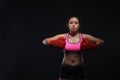 Beauty asian female boxer with boxing sportswear Royalty Free Stock Photo