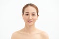 Beauty Asian Woman face Portrait. Beautiful Spa model Girl with Perfect Fresh Clean Skin. Youth and Skin Care Concept. Isolated on Royalty Free Stock Photo