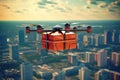 Beauty and atmosphere of unmanned drone deliveries. Generative AI