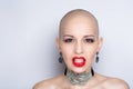 Beauty bald woman