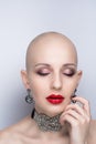 Beauty bald woman